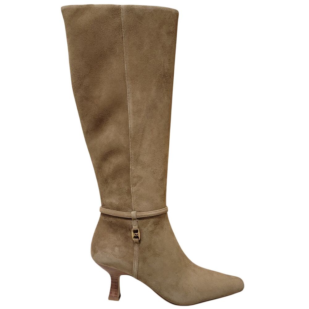 Coach Women Raquel Sue Knee High Dress Boots Size US 8.5B Cedar Brown Suede - Picture 2 of 7